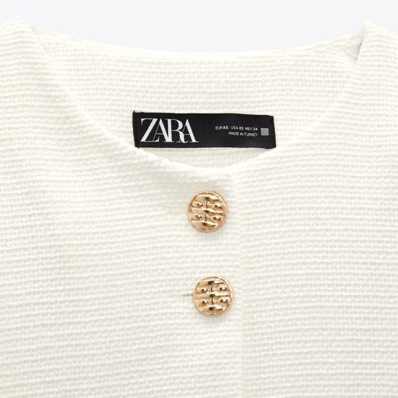 Zara Sweaters Zara Textured Gold Button Jacket Poshmark